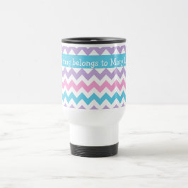 Benutzerdefinierte Travel Mug, Pastellfarben-Chevr Reisebecher
