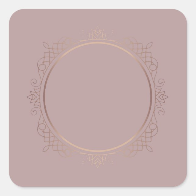 Benutzerdefinierte trendy Elegante Rose Gold Blank Quadratischer Aufkleber (Vorderseite)
