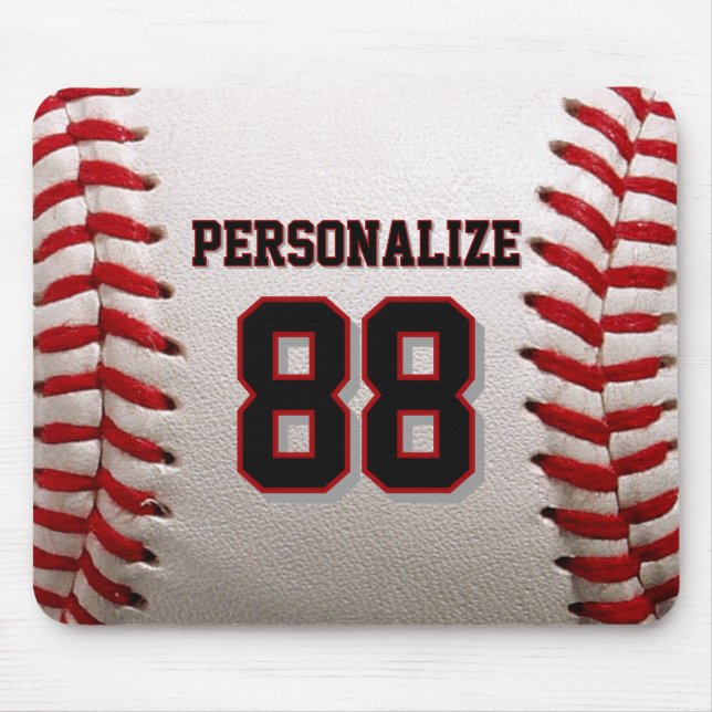 Benutzerdefinierte Trikotnummer und Name Baseballs Mousepad (Vorne)