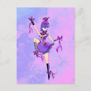 Benutzerdefinierte Trixie die Clown - Rosa Wolken Postkarte