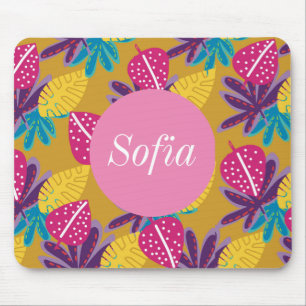 Benutzerdefinierte tropische Blumen gelb Sommer - Mousepad