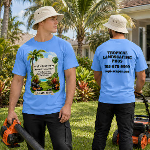 Benutzerdefinierte tropische Rasenpflege Geschäfts T-Shirt