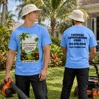 Benutzerdefinierte tropische Rasenpflege Geschäfts T-Shirt