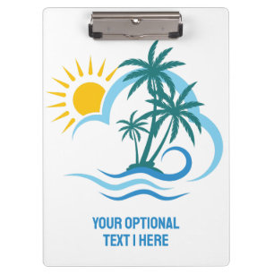 Benutzerdefinierte tropische Textinseln Klemmbrett