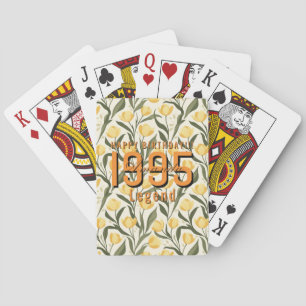 Benutzerdefinierte Tulpenblume 80. Geburtstag Spielkarten