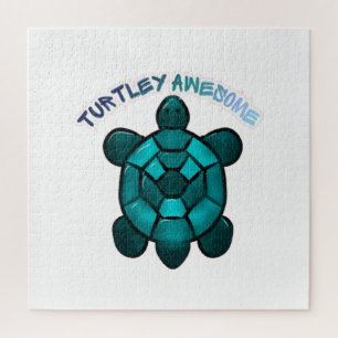 Benutzerdefinierte Turtle Cute Pun Lustiges Tierge Puzzle
