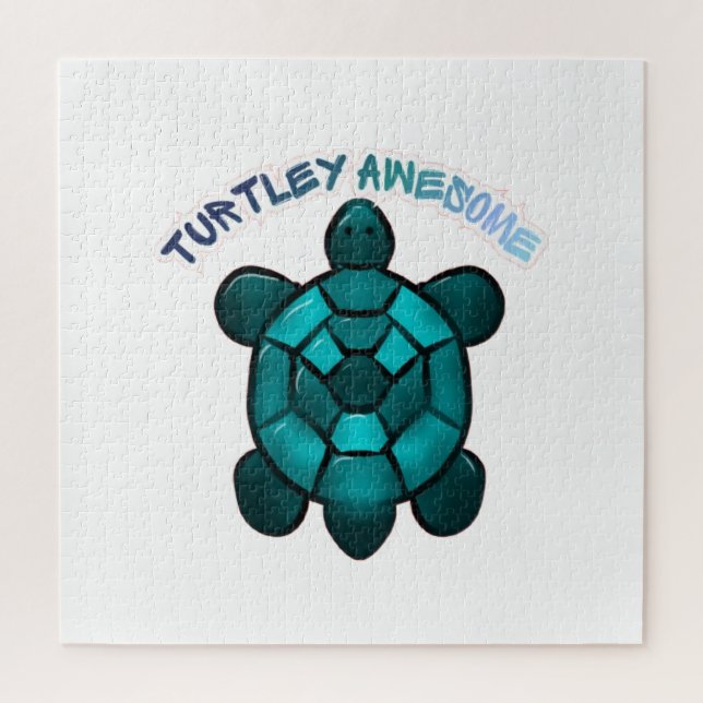 Benutzerdefinierte Turtle Cute Pun Lustiges Tierge Puzzle (Vertikal)