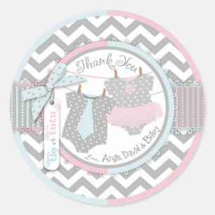 Benutzerdefinierte Tutu und Krawatte Geschlecht Un Runder Aufkleber