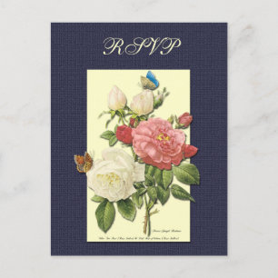 Benutzerdefinierte UAWG Botanisch Rosa Gelbe Rosen Einladungspostkarte