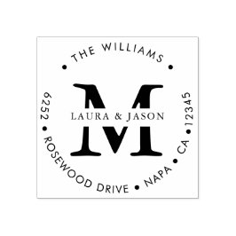 Benutzerdefinierte und Mit Monogramm Round-Rücksen Gummistempel