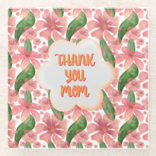 Benutzerdefinierte und personalisierte Danke Mama Glasuntersetzer