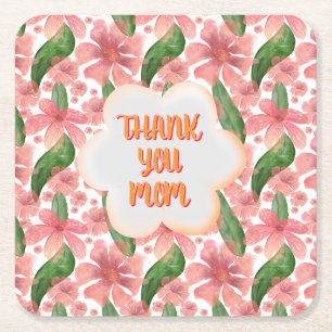 Benutzerdefinierte und personalisierte Danke Mama Rechteckiger Pappuntersetzer