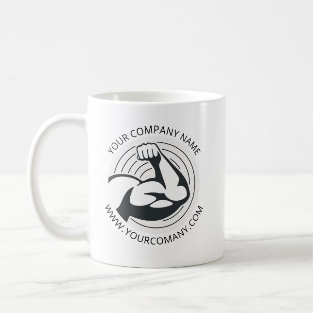Benutzerdefinierte Unternehmenslogo Firmenwebsite Kaffeetasse (Links)