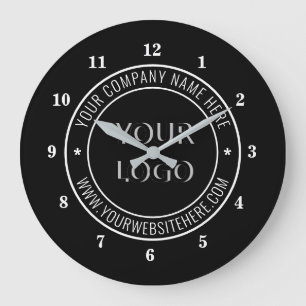 Benutzerdefinierte Unternehmenslogo- und Text-Wand Große Wanduhr