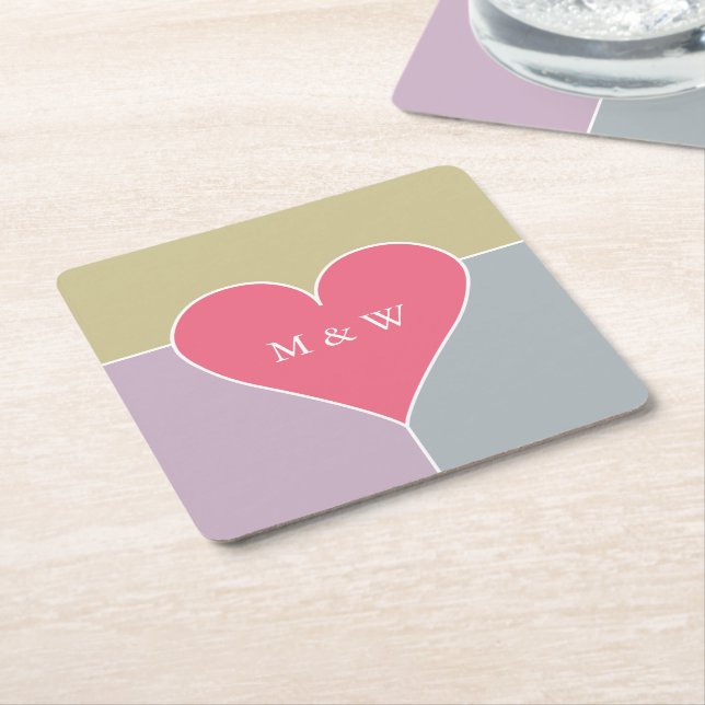 Benutzerdefinierte Untersetzer für das Herzmuster (angewinkelt)