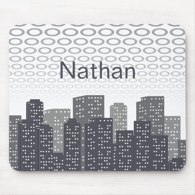 Benutzerdefinierte urbane Stadtlandschaft Graustuf Mousepad (Vorne)