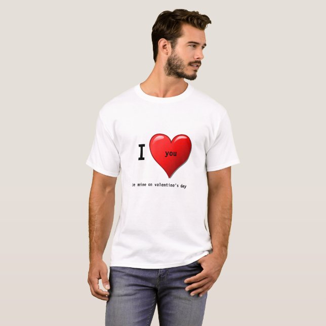 Benutzerdefinierte Valentine-Liebe Sie T - Shirt (Vorne ganz)
