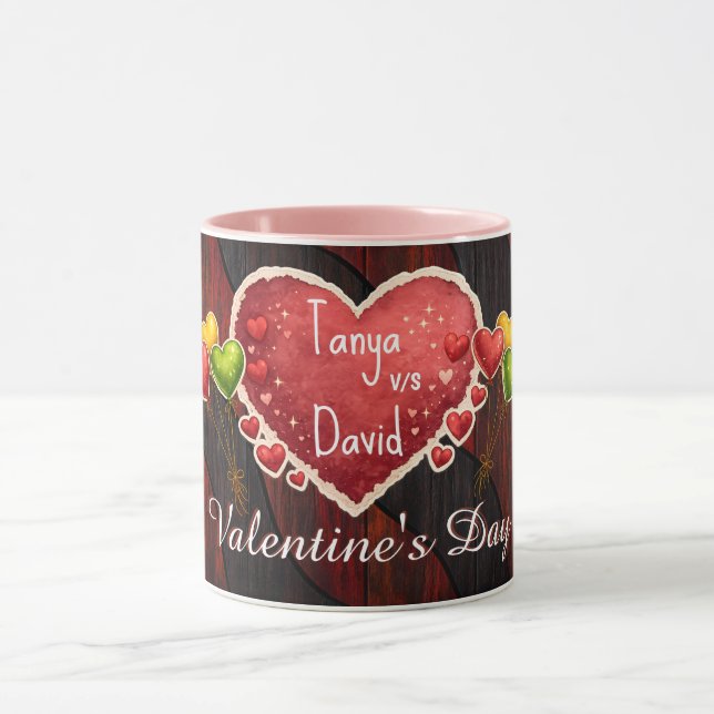 benutzerdefinierte Valentinsbecher Namen Tasse (Zentrum)