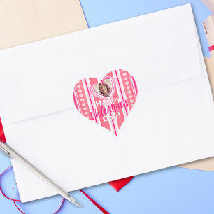 Benutzerdefinierte Valentinstag Streifen Urlaubska Herz-Aufkleber