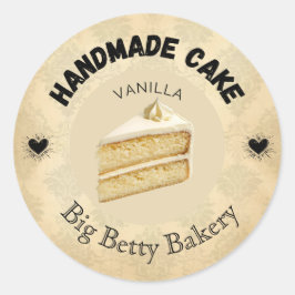 Benutzerdefinierte Vanilla Cake Labels | Personali Runder Aufkleber