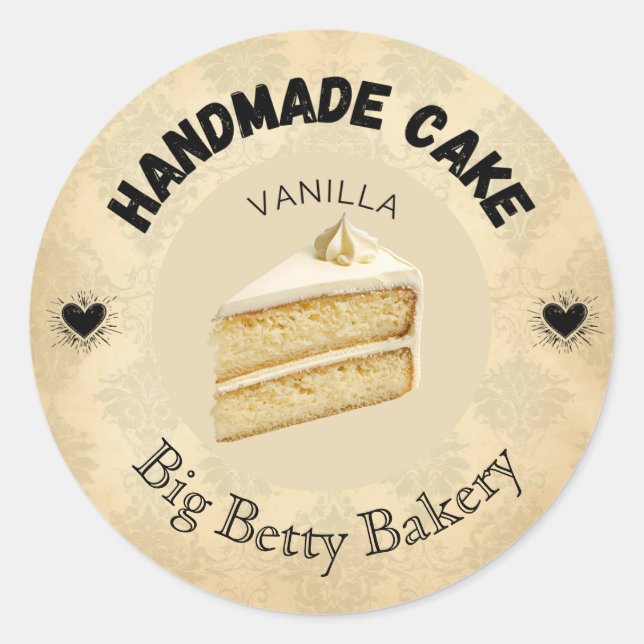 Benutzerdefinierte Vanilla Cake Labels | Personali Runder Aufkleber (Vorderseite)