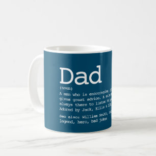 Benutzerdefinierte Vater Definition Vatertag Blau Kaffeetasse