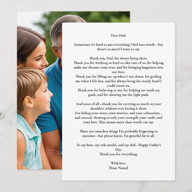 Benutzerdefinierte Vatertagskarte Einladung (Vorne/Hinten)