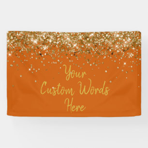 Benutzerdefinierte verbrannte Orange Gold Geburtst Banner