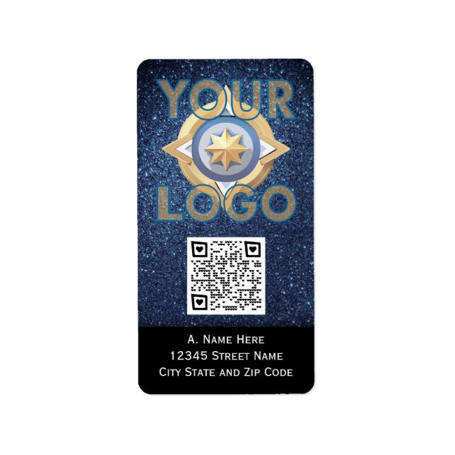 Benutzerdefinierte vertikale Sticker mit QR-Code B Adressaufkleber (Vorne)