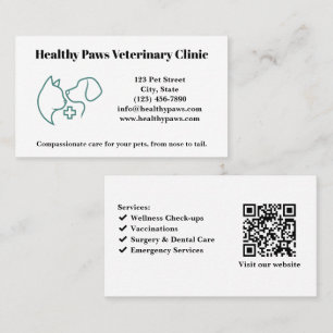 Benutzerdefinierte Veterinär-Klinik-Visitenkarte m Visitenkarte