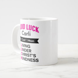 Benutzerdefinierte Viel Glück-Tasse, Christliche M Jumbo-Tasse