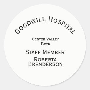 Benutzerdefinierte vier Textzeilen auf Weiß Runder Aufkleber