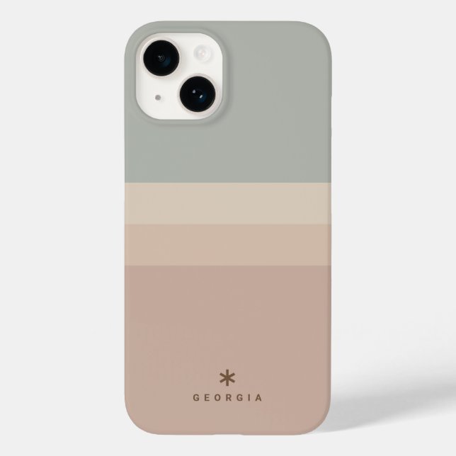 Benutzerdefinierte Vierfarbblock-Rose Rosa Aquamar Case-Mate iPhone Hülle (Rückseite)