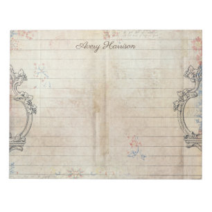 Benutzerdefinierte Vintage Antik Lined Shabby Chic Notizblock