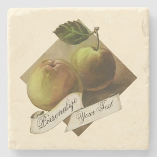 Benutzerdefinierte Vintage-Äpfel Retro-Frucht Old Steinuntersetzer