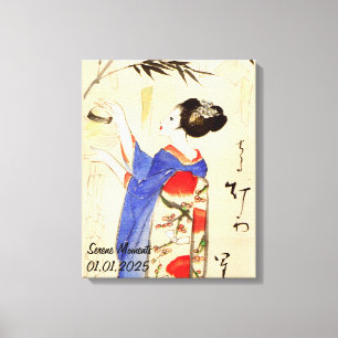 Benutzerdefinierte Vintage-Ästhetik Japan Kimono Leinwanddruck