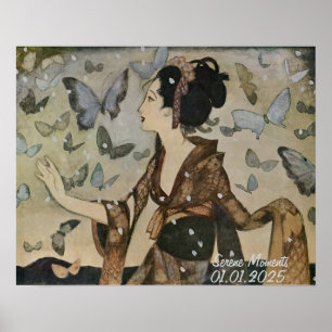 Benutzerdefinierte Vintage-Ästhetik Japan Kimono W Poster
