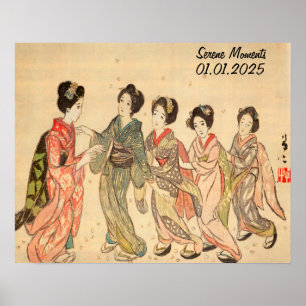 Benutzerdefinierte Vintage-Ästhetik Japan Kimono W Poster