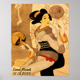 Benutzerdefinierte Vintage-Ästhetik Japan Kimono W Poster