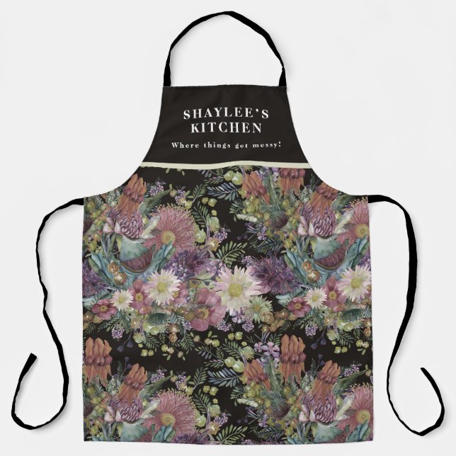 Benutzerdefinierte Vintage australische Wildblumen Schürze (Vorderseite)