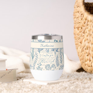 Benutzerdefinierte Vintage Blaue Wildblume Französ