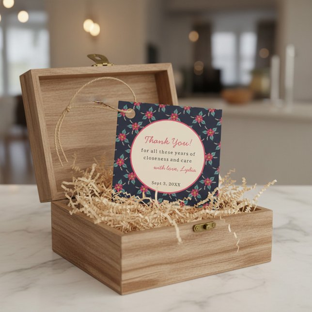 Benutzerdefinierte Vintage-Blumen-Dankeschön Geschenkanhänger (Von Creator hochgeladen)