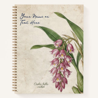 Benutzerdefinierte Vintage Coelia Bella Orchidee B Notizbuch