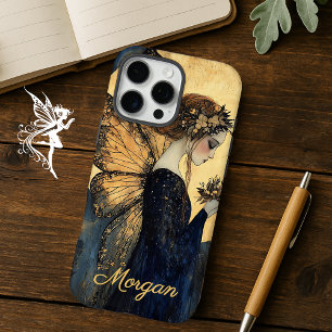 Benutzerdefinierte Vintage Fee Navy und Gold iPhone 16 Pro Max Hülle