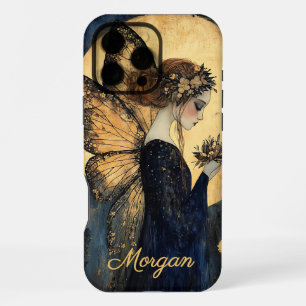 Benutzerdefinierte Vintage Fee Navy und Gold iPhone 16 Pro Max Hülle