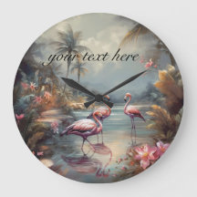 Benutzerdefinierte Vintage-Flamingo-Tropenlagunen-