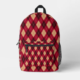 Benutzerdefinierte Vintage Geometrie Rautenmuster  Bedruckter Rucksack