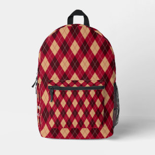 Benutzerdefinierte Vintage Geometrie Rautenmuster Bedruckter Rucksack