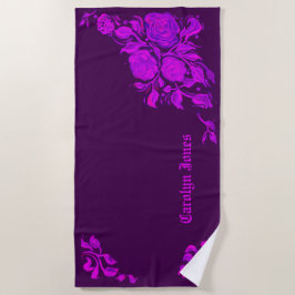 Benutzerdefinierte Vintage-Gothic-Rose-Gravur-Yoga Strandtuch