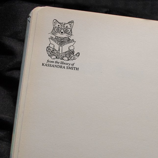 Benutzerdefinierte Vintage Katze aus der Bibliothe Gummistempel (Von Creator hochgeladen)